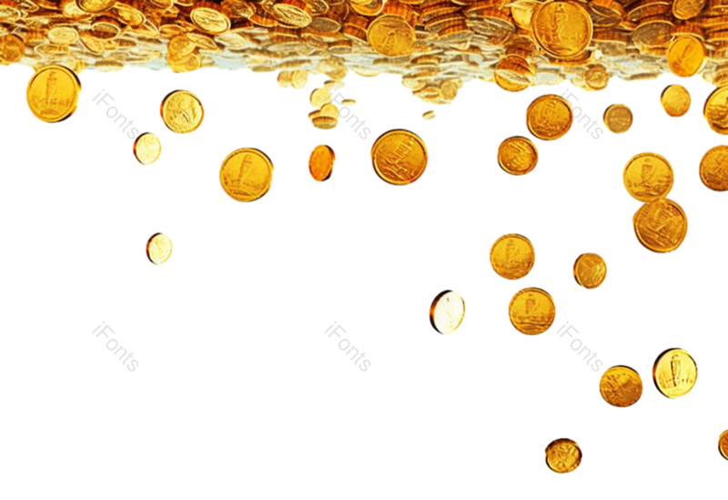 卡通图片,金币元素,粒子PNG,硬币免抠素材